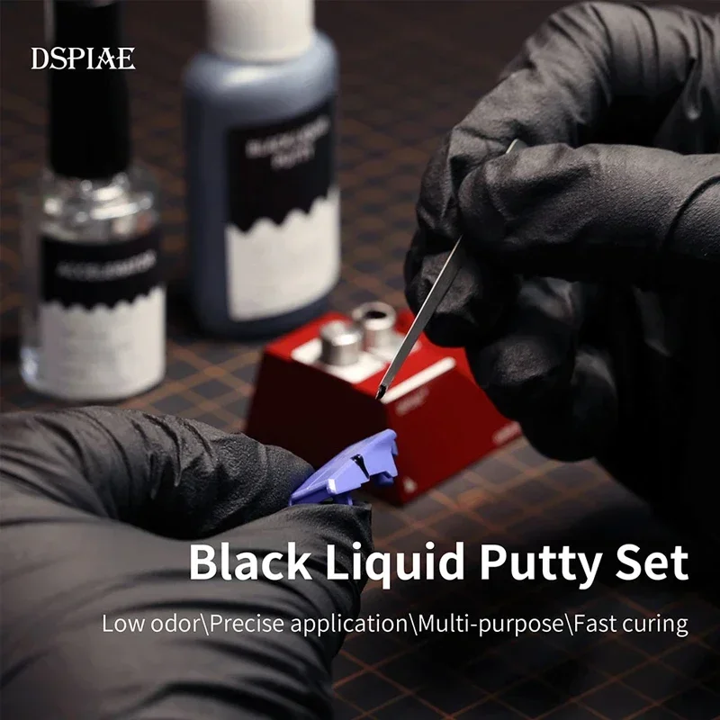 DSPIAE BP-01/BP-02 Colored Gap Filling CA Black/White Liquid Putty BP-A Coagulation Accelerator Seamless Filling Model Glue Tool