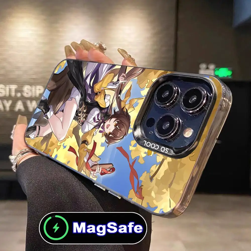 

Чехол для телефона Honkai Impact Li Sushang для iPhone 16, 15, 14, 13, 12, 11 Pro Max Plus MagSafe, полупрозрачный цветной принт, красивая роскошь
