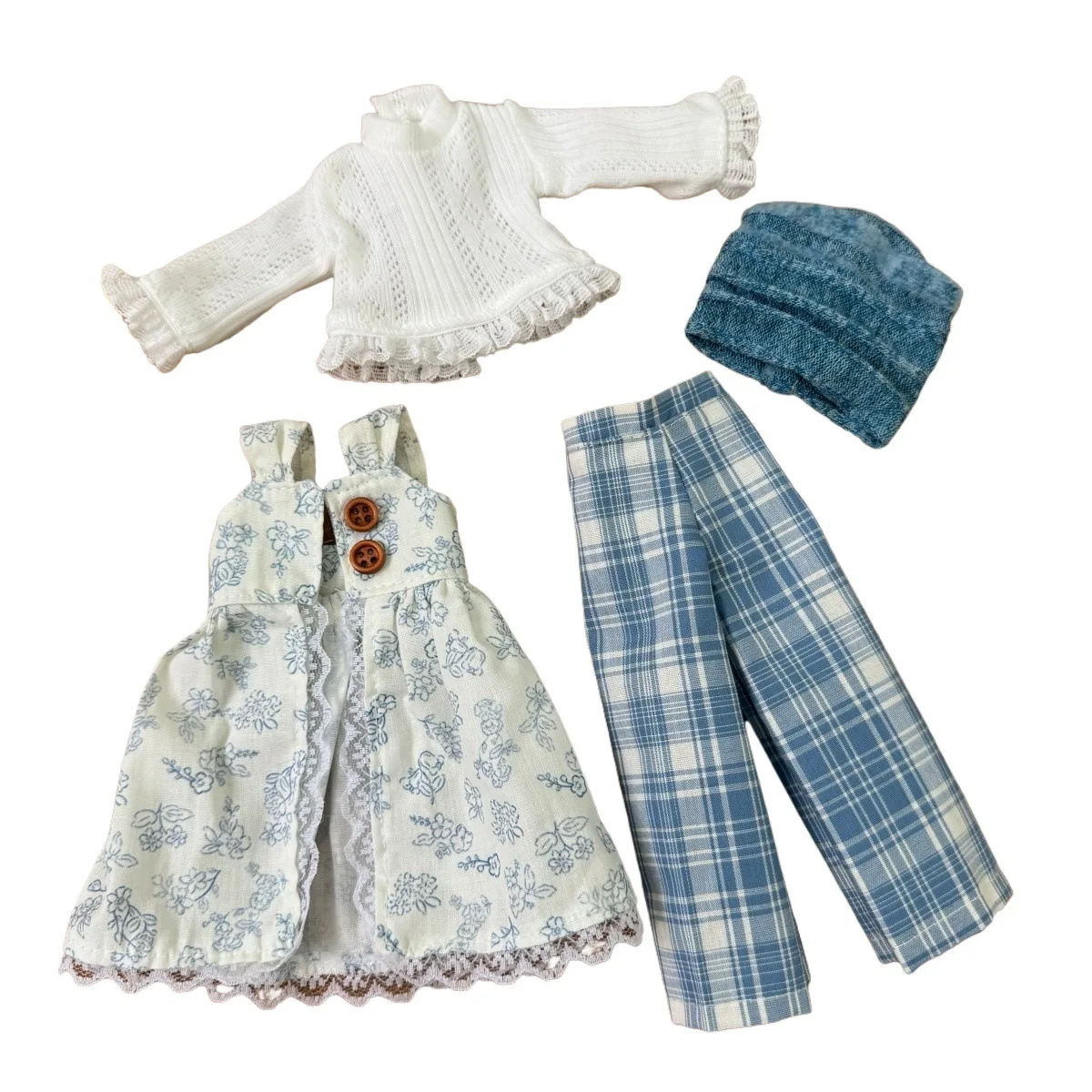 Modische Freizeitkleidung für 30cm Puppen, 1/6 BJD Rock, DIY-Ersatzkleidung für 30cm Puppen, Handgemachtes Kindergeschenk, Puppenhaus-Kleidung, Baumwollpuppe zum Ankleiden