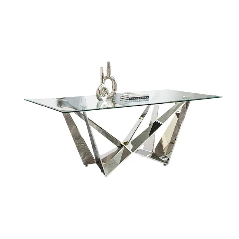 

Обеденный стол из нержавеющей стали, длинный стол, современный обеденный стол и стулья