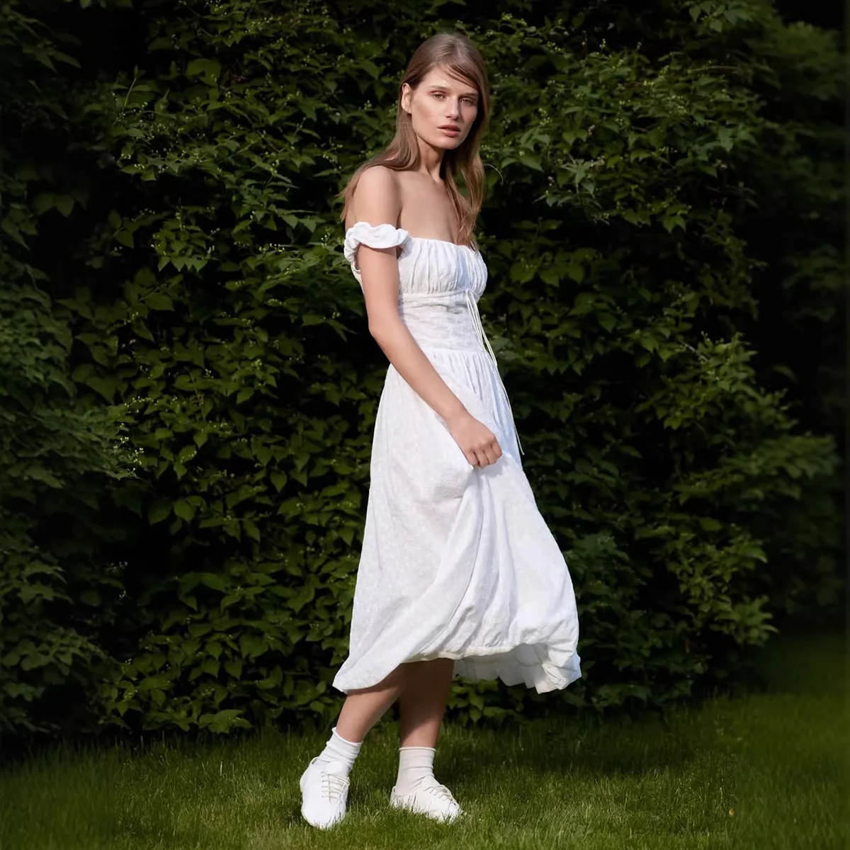 

Женское элегантное летнее платье с открытой спиной и пэчворком, белое, модное, на шнуровке, длинное, облегающее, для вечеринок, коллекция 2026 года