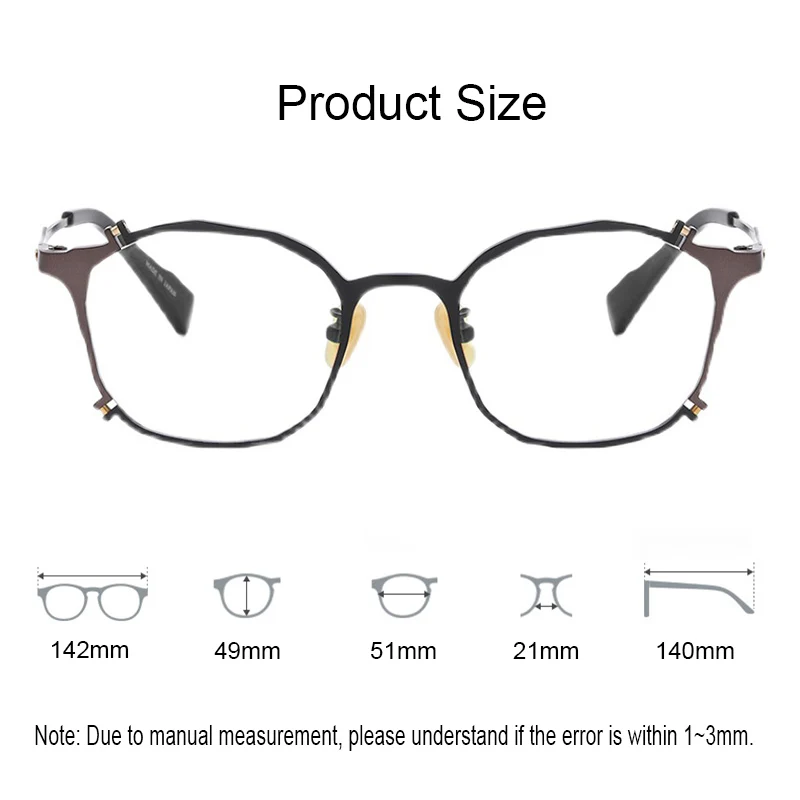 Titanium Eyewear Prescription Eyeglasses Frame Women Round Myopia Optical Denmark Korean Glasses Frame Men Spectacles Frames