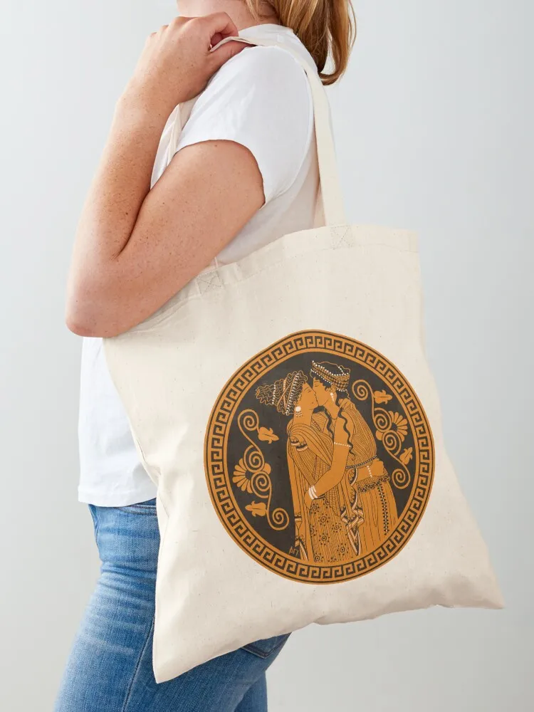 

Ancient Greek Lesbians Kiss Tote Bag tote bag custom Women's handbag custom tote bag Lady bags