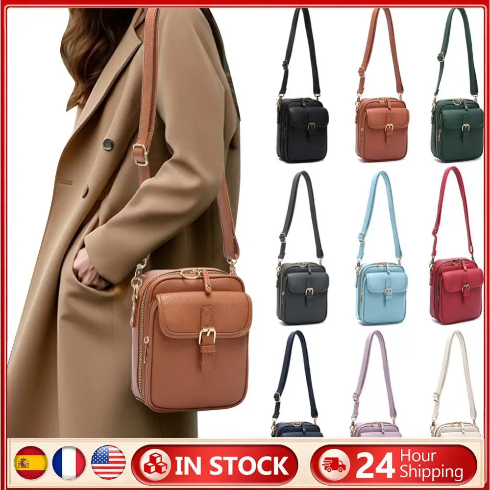 

Crossbody Leather Bag Vintage Anti-Theft Shoulder Bag Messengers Bag for Women Men