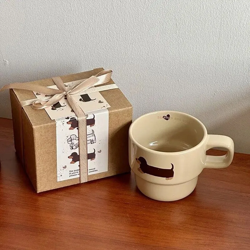 Taza de cerámica con dibujo de perro salchicha, divertida taza de café con mango para perro salchicha, regalo para amantes, amigos, fiesta en casa