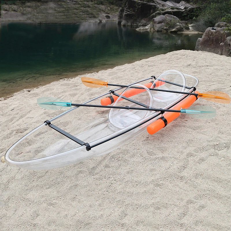 11FT 2-Person PC Kayak, Wholesale Clear Crystal Fishing Canoe
