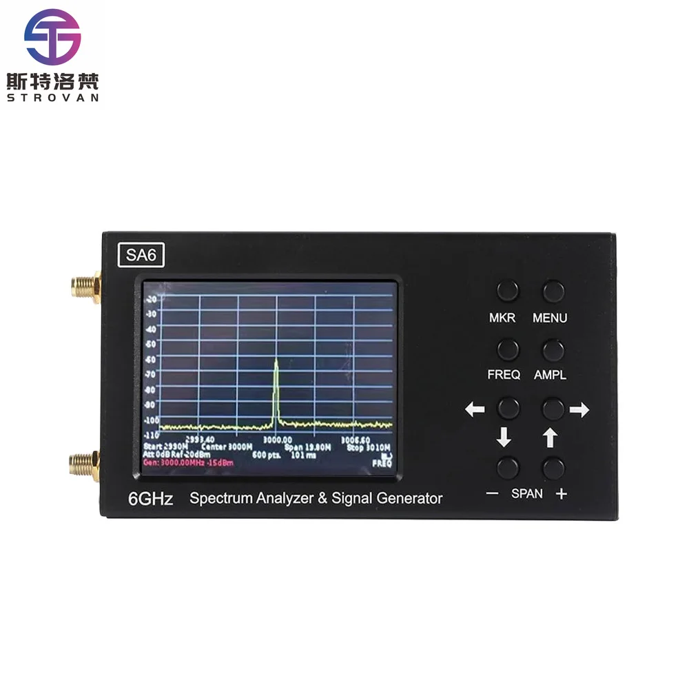 SA6 6GHz Spectrum Analyzer Signal Generator with 3.2inch Touch Screen 35MHz~6200MHz Multifunctional Spectrum Analyze