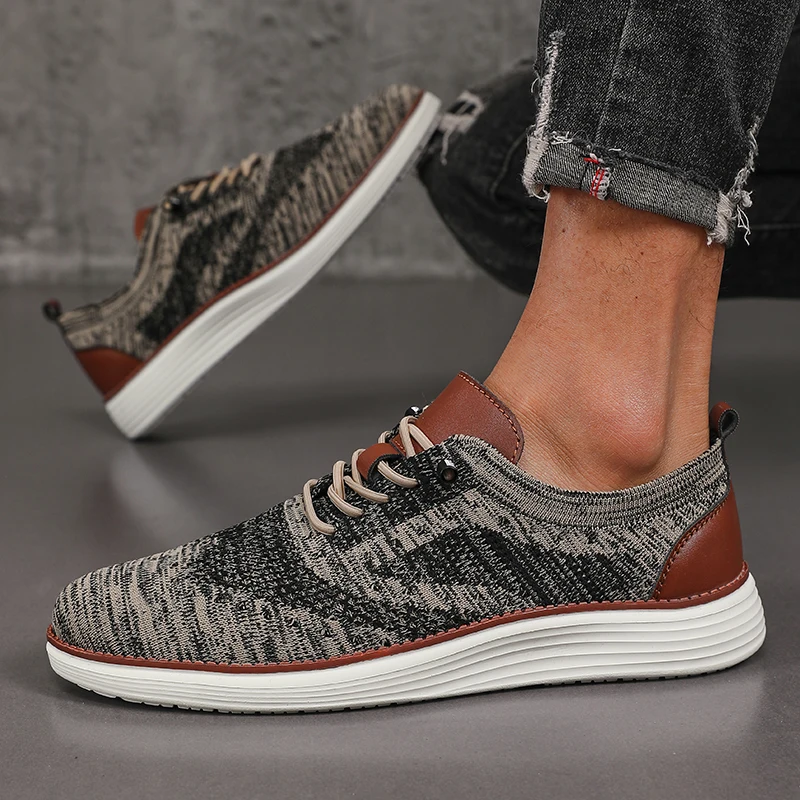 

Mesh Sports Shoes Men's Fashionable Casual Shoes Italian Breathable Casual Vulcanized Shoe Autumn Press Shoes Formalan 2025 gift