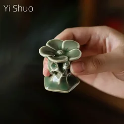 Yue Kiln Celadon Cover Set Cover Holder Creative Chinese Purple Clay Pot Tureen Bracket Kung Fu Tea Utensils Drain Rack