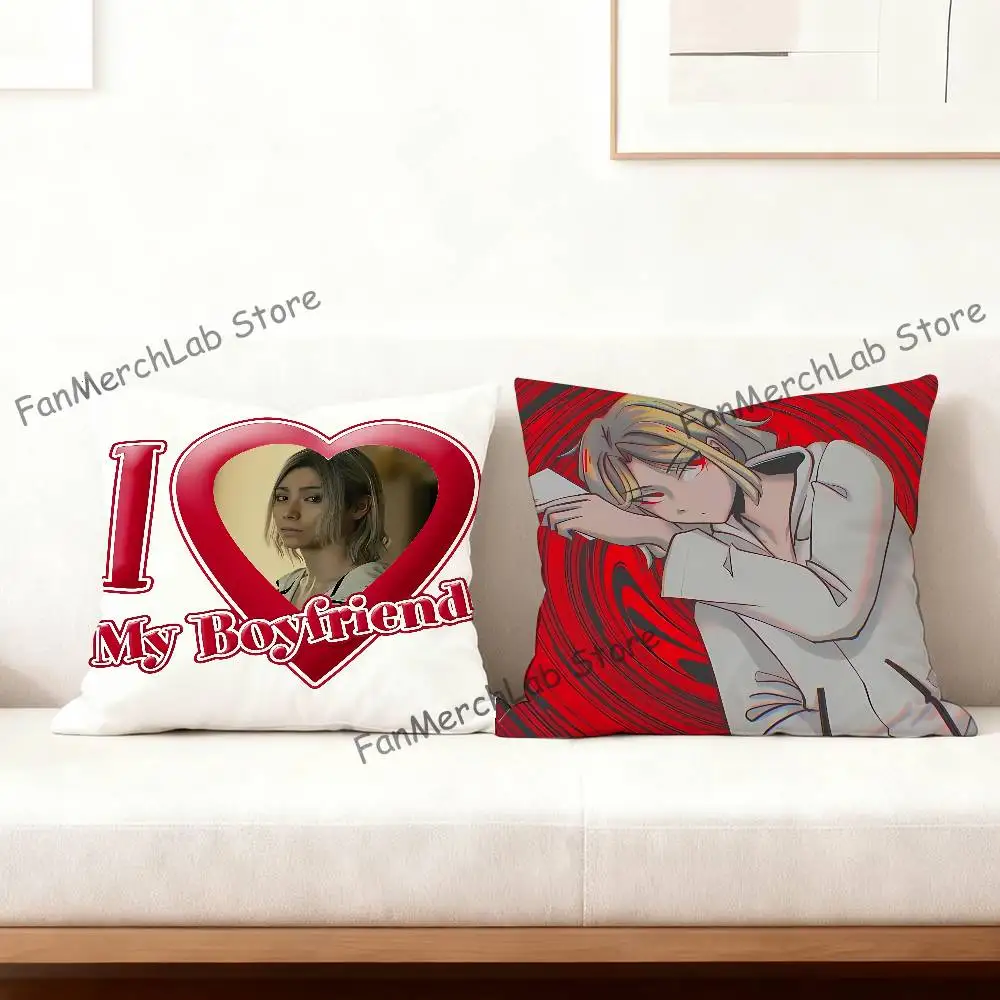 In B-BorderlandS TV A-Alice  Anime Pillow Case Anti-dustmite Pillowcase Invisible zipper silky short plush Sofa cushion cover