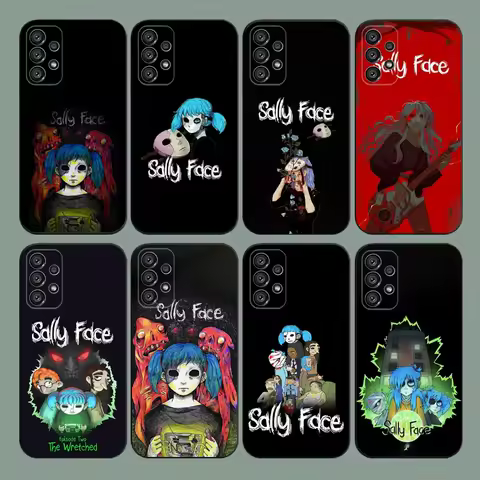 S-Sally Face Game Phone Case For Samsung Galaxy A20,A21s,A22,A31,A32,A52,A53,A72,73,A80,A91 Soft Black Cover