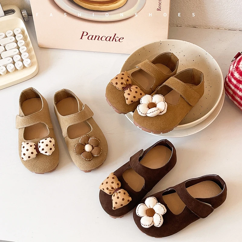 أطفال حذاء كاجوال الزهور الحلوة الانحناء لطيف حذاء مسطح تنوعا للفتيات 2025 الخريف جديد الأطفال الأميرة أحذية عدم الانزلاق لينة #6