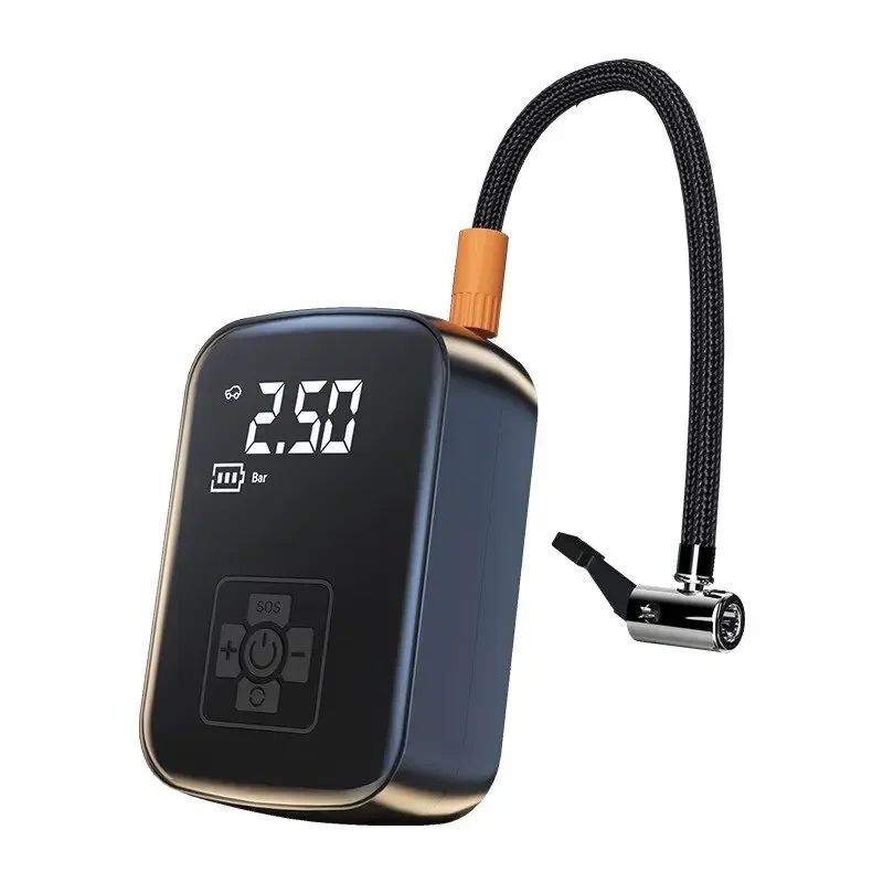 Pompa di gonfiaggio wireless montata su auto, pompa d\'aria portatile, piccola auto elettrica, gonfiatore per pneumatici per gonfiaggio