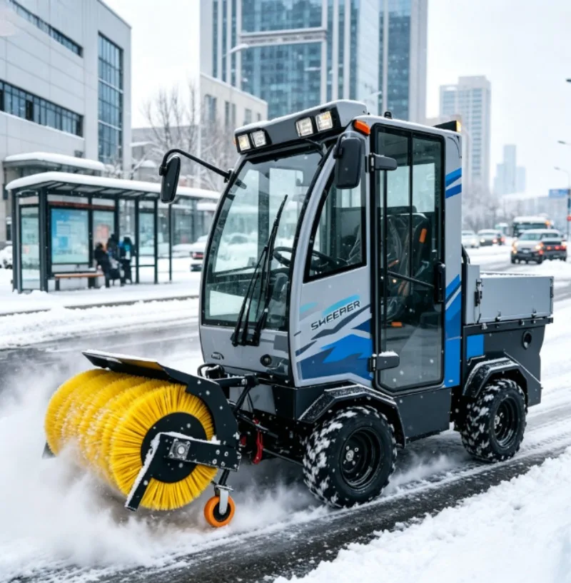Fire Station Lane Compact Snow Cleaner, Power Steering Heated Cabin Hydraulic Hopper & Engineering Tires