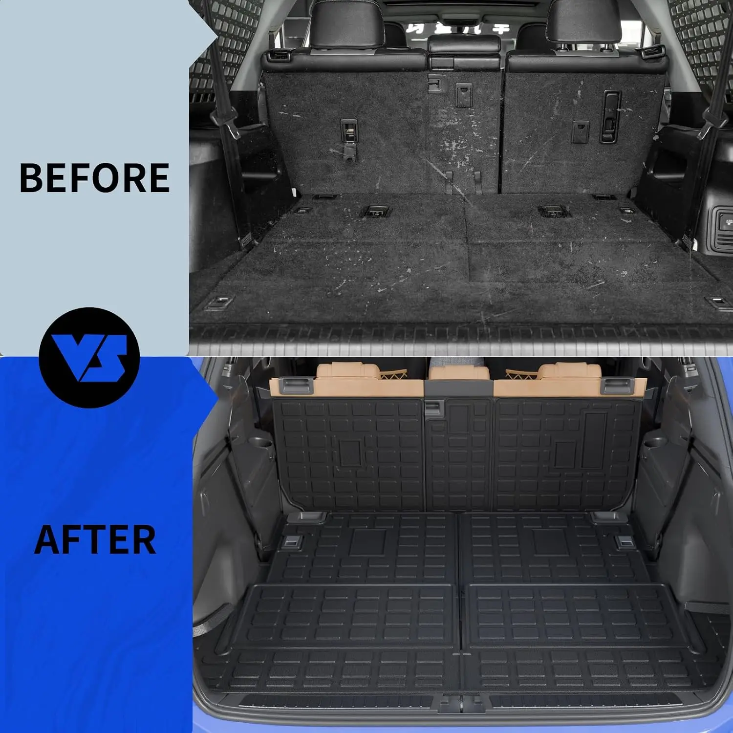 Cargo Mat Compatible with 2010-2024 Toyota 4Runner 7 Seats Trunk Mat Cargo Liner Back Seat Cover Protector 4 Runner Accessories