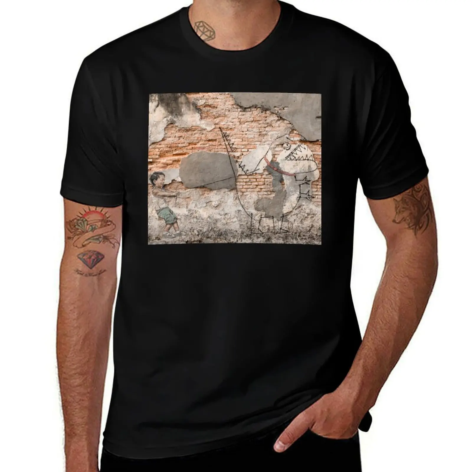Dino-Kite T-Shirt Relaxed Fit Casual Short Sleeve Top T-Shirt