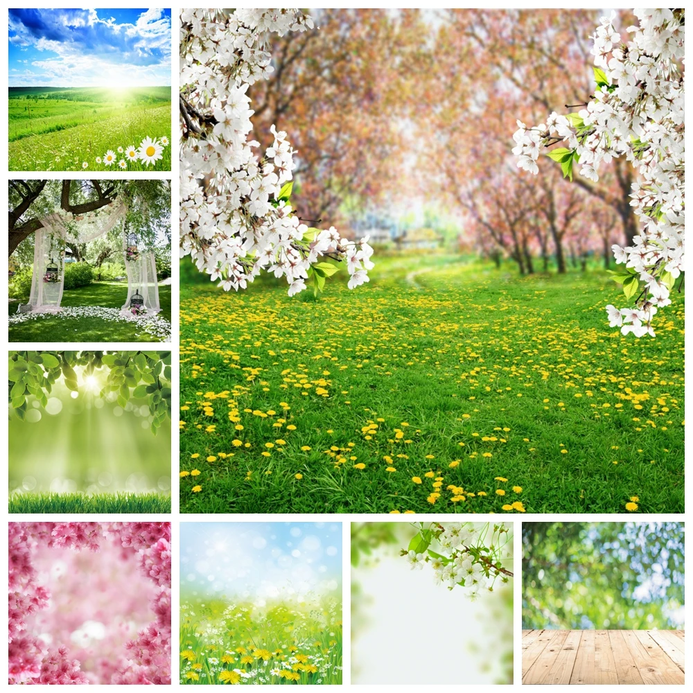 

Yeele Spring Natural Scenery Blooming Tree Forest Flowers Photography Backdrop Photographic Backgrounds For Photo Studio