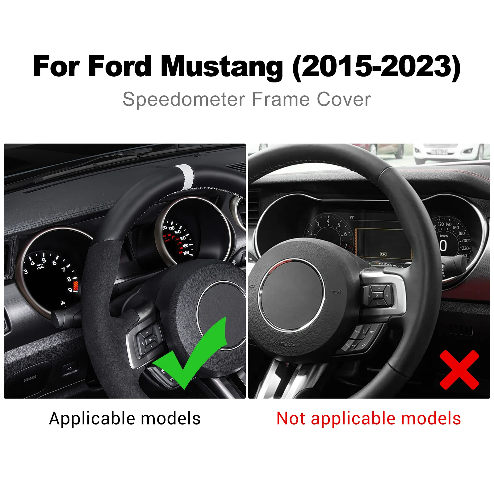 Real Dry Carbon Fiber Speedometer Frame Trim for Ford Mustang 2015 2016 2017 2018 2019 2020 2021 2022 2023 Interior Accessories