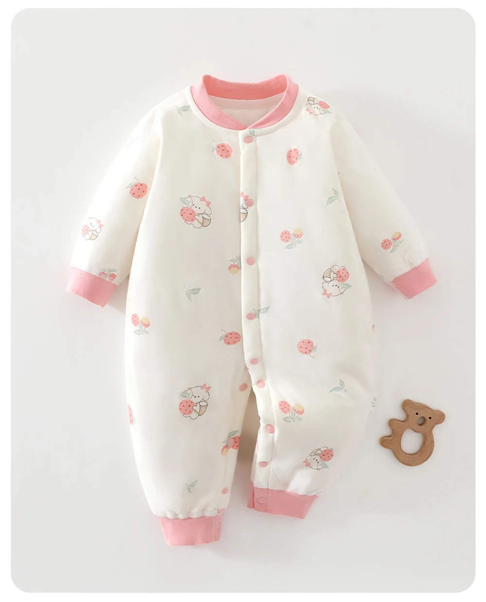 Autumn Baby Rompers 3-14M Fleece Padded Toddler Clothes Cartoon Bunny Bear Bodysuit for Newborns Infant Thicken Jumpsuit