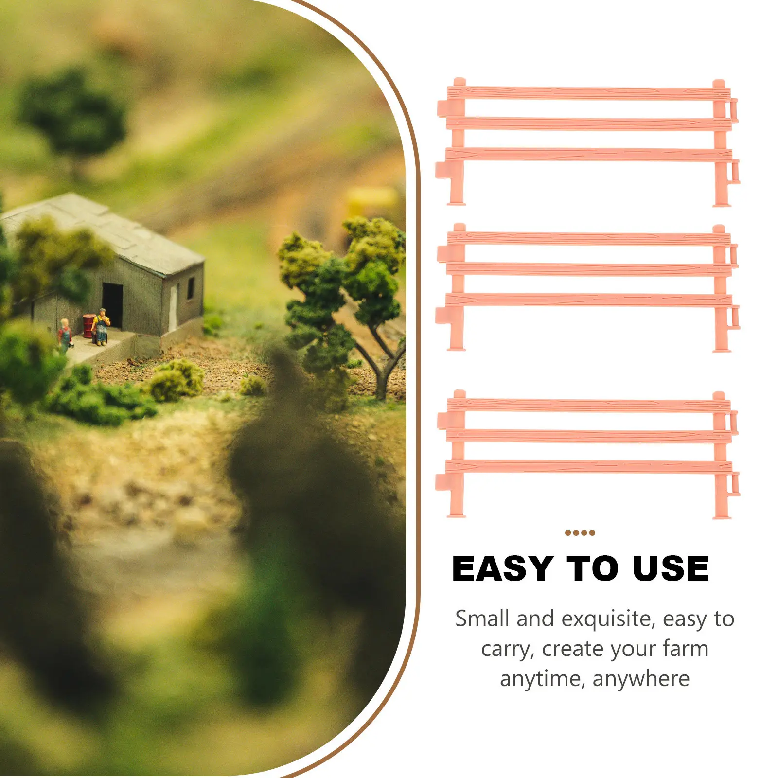 25Pcs Safe Mini Plastic Fences for Miniature Garden Decor Micro Landscape Props Farm Scene Building Mini Landscape Fence