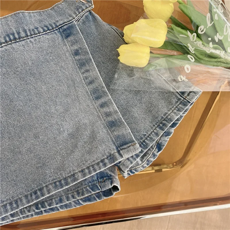 Girls Clothing Sets Girls Korean Fashion Clothing Summer Lace Blouse Top + Denim Shorts 2pcs Suits Toddlers Kids Casual Clothes