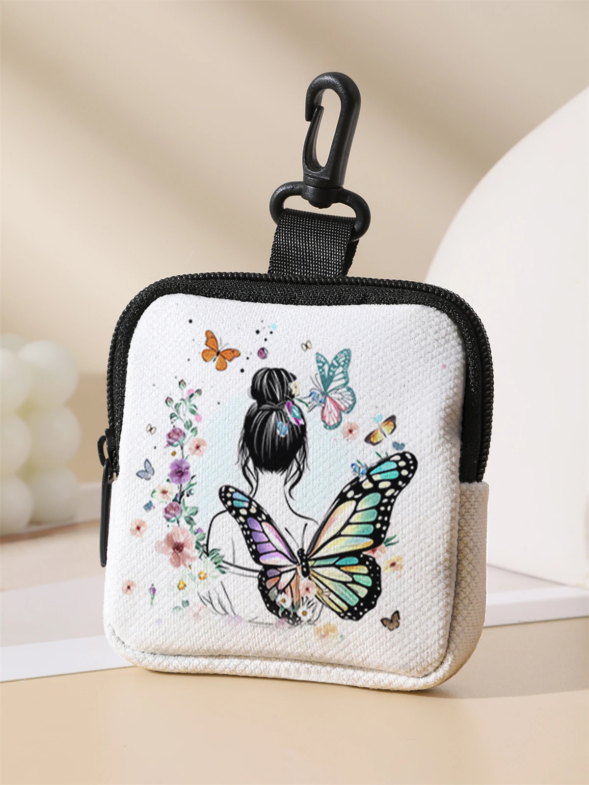 محفظة عملات معدنية ذات سعة كبيرة منقوشة على شكل فراشة ومحفظة عملات معدنية مطبوعة رقمية وحقيبة تخزين خيارات مثالية لـ GIFs #1