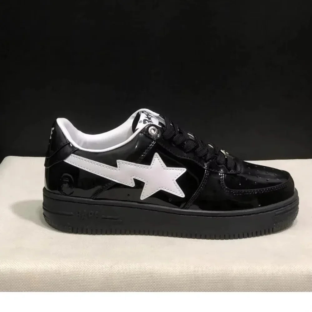 Buty do skateboardingu A BATHING APE czarno-białe, outdoorowe, codzienne, Bapesta, antypoślizgowe, do chodzenia, rozmiary 36-45