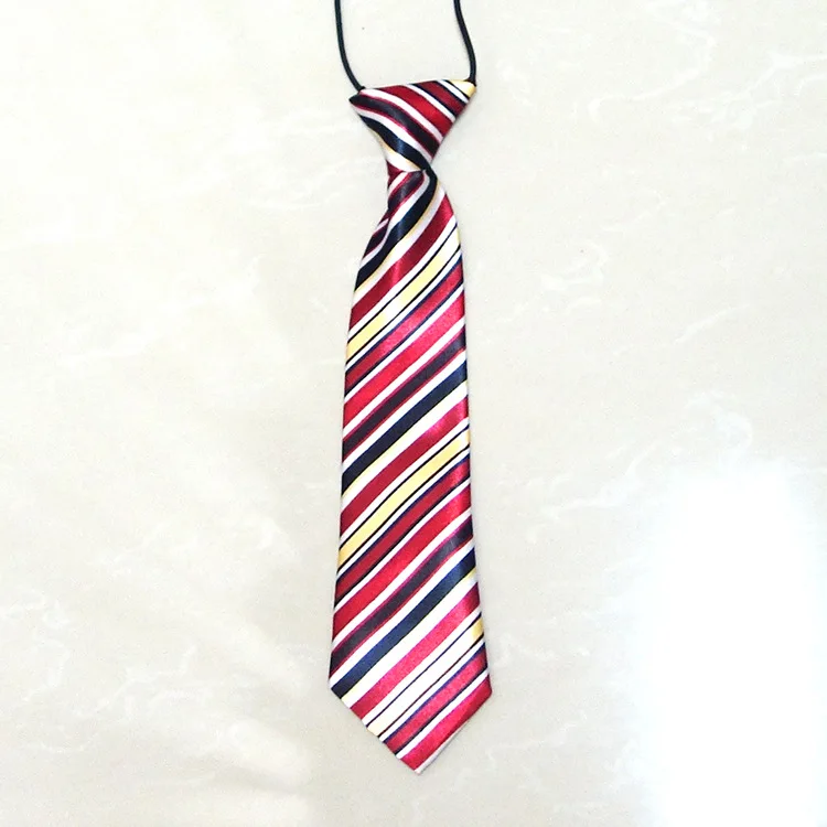 Children's performance tie, children's rubber band, 28cm tie, elastic band, blue and white stripe tie