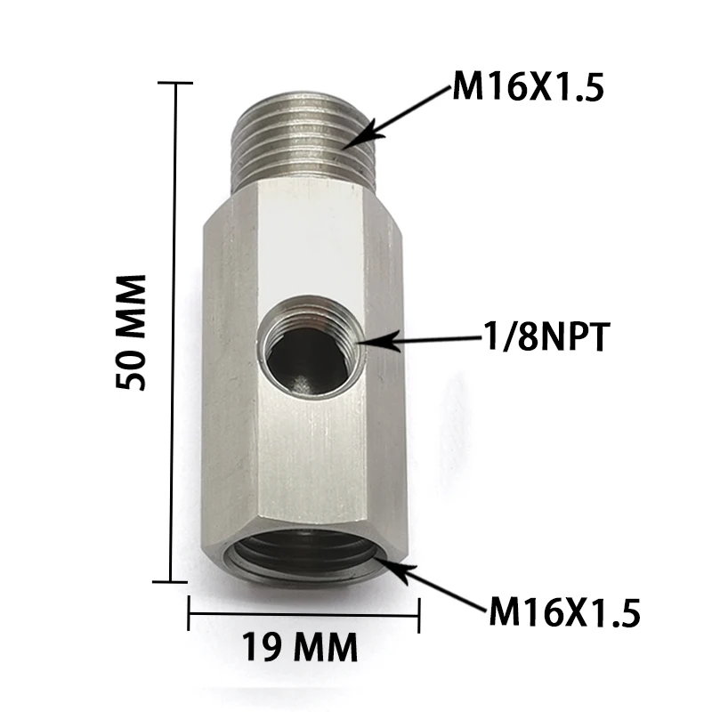 NPT Oil Pressure Sensor Tee 1/8-NPT Adapter Turbo Supply Feed Line Gauge M16X1.5