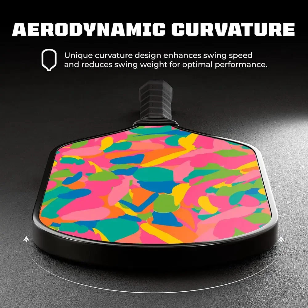 Pickleball مجداف الألياف الزجاجية خفيفة الوزن 13 مللي متر العسل الأساسية الطاقة ومضرب الدبوس مع حقيبة شريط لحام الساخن مجردة ملونة