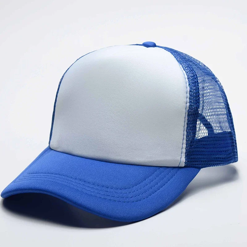 1 Piece Print Logo Word Advertising Trucker Cap Men Adjustable Breathable Custom  Adult Peaked Cap Summer Baseball Cap