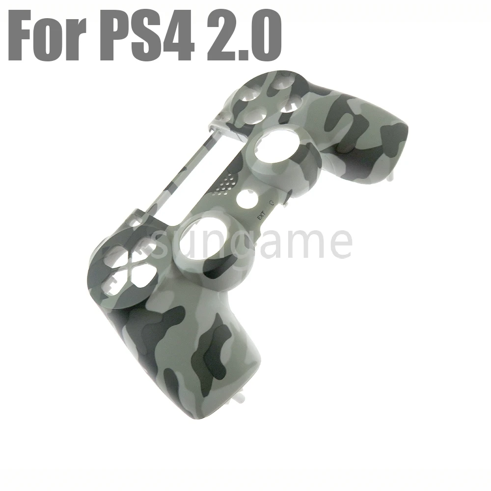 

10pcs Gray and White Camouflage Touch Grip Front Housing Shell Faceplates Cover for PS4 Controller Gamepad JDS-001/010