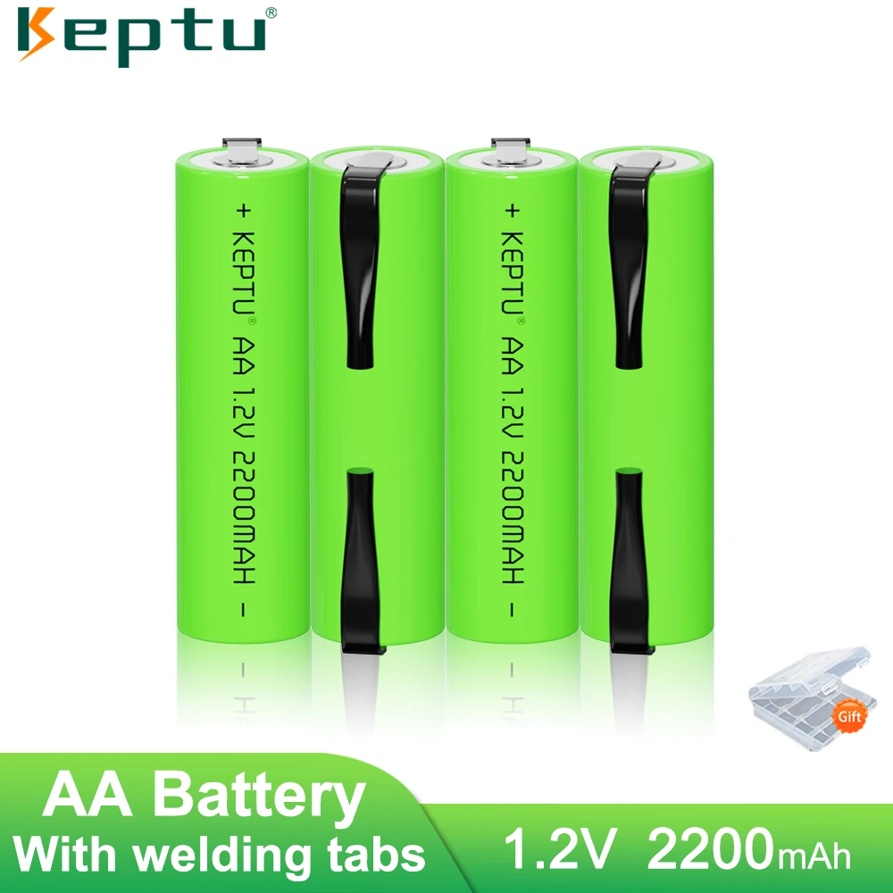 

R7 4pcs 1.2V Rechargeable Battery AA 2200mAh Batteries with welding tabs for electric screwdriver