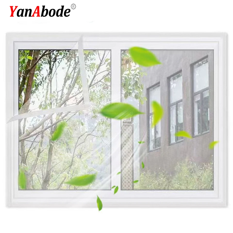 White Custom Size Anti-mosquito Window Screen Self-adhesive Window Mosquito Net Summer Insect-proof Door and Window Mosquito Net