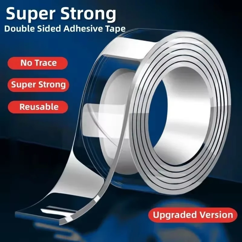 Transparent Nano Tape Washable Reusable Double-Sided Tape Adhesive Nano Traceless Sticker Removable Universal Disks Glue