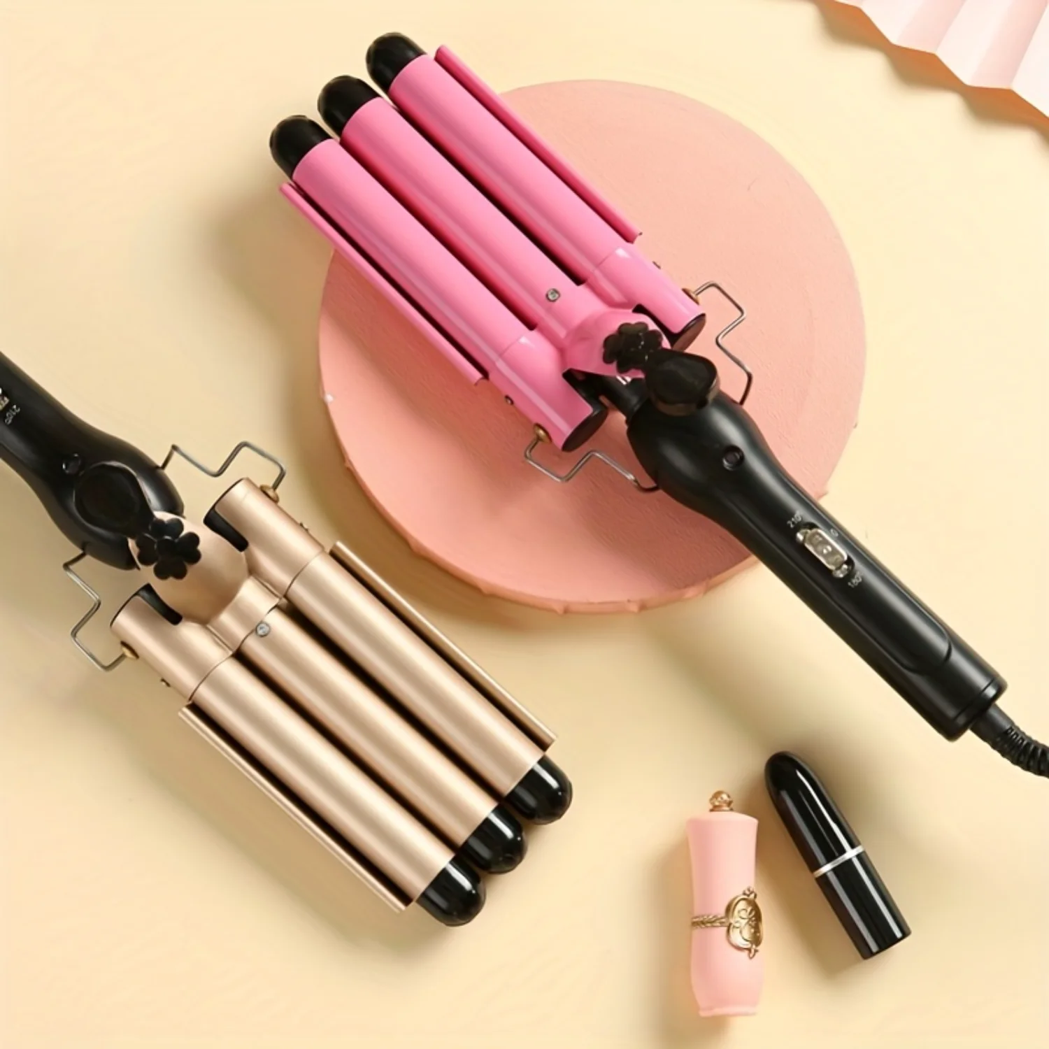 

Revitalize Your Hairstyle! Universal 3-Barrel Ceramic Curling Iron - Easy-to-Use, Perfect for All Hair Types, Durable & No Batte