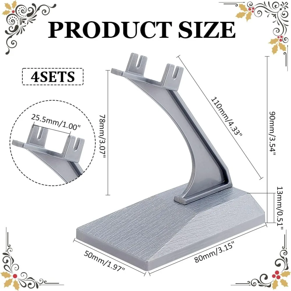 4 Sets Plastic Model Plane Display Stand Gray Detachable Display Holder Universal Aircraft Model Plane Stand No Airplane Model