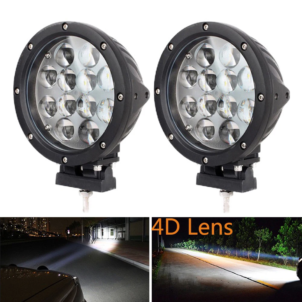 7-Zoll-4D-LED-Arbeitsscheinwerfer für Offroad-SUV-LKW, Nebelscheinwerfer, LED-Spotlichter, hochhelle Arbeitsleuchten – Detail 1
