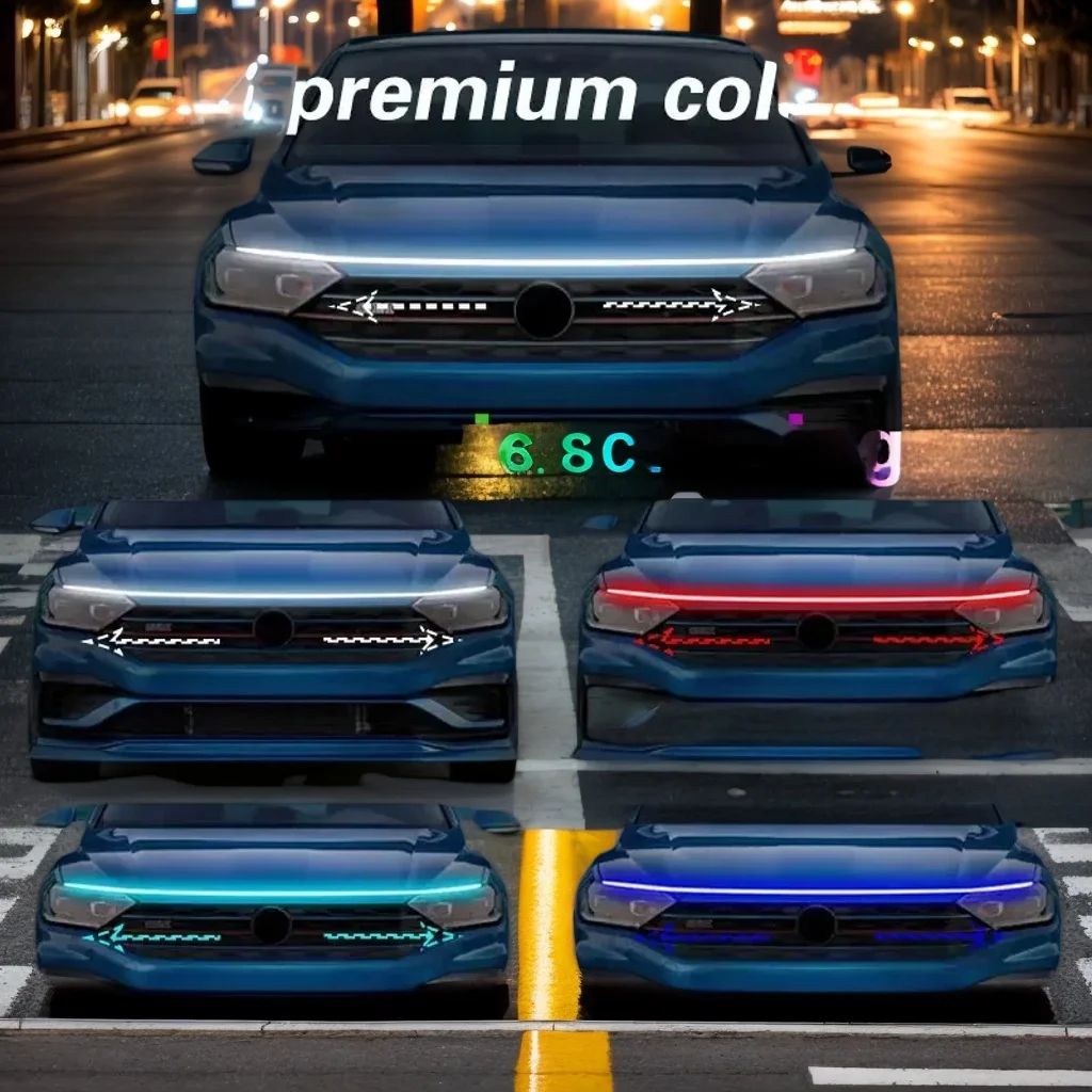 

Светодиодная лента на капоте автомобиля Scan-Starting — направляющая отсека двигателя 12 В и декоративное окружающее освещение (модифицированный автомобильный аксессуар DRL)