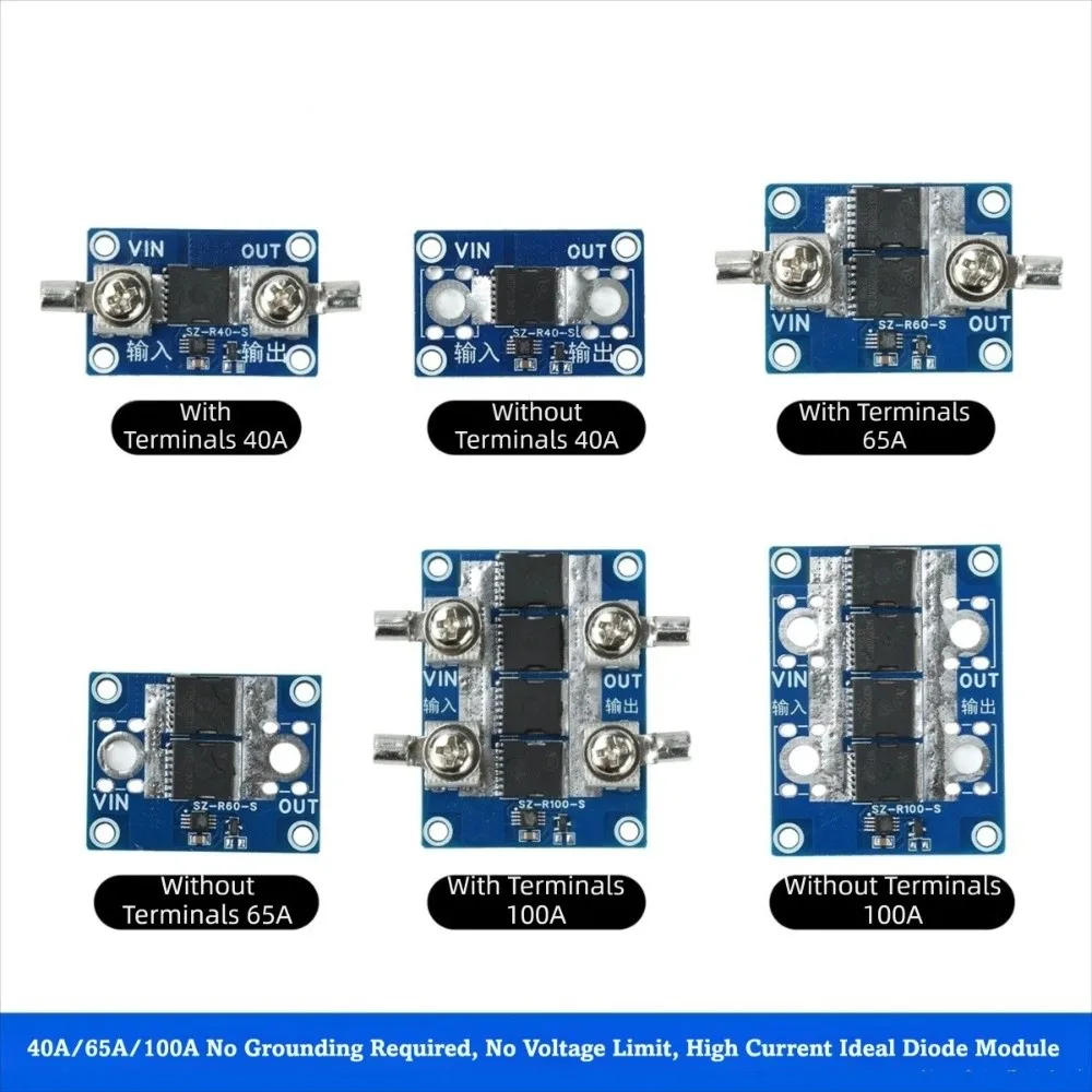 40A 65A 100A Ideal Diode Module No-Ground Anti-Backfeed Protection Anti-Reverse Diode No Voltage Limit Anti-Reverse Current