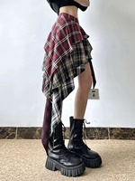 2024 Autumn Summer New Fashion Design Plaid Tassel Short Skirt High Waist Japan Popular Half Skirt Women's Skirt Pants