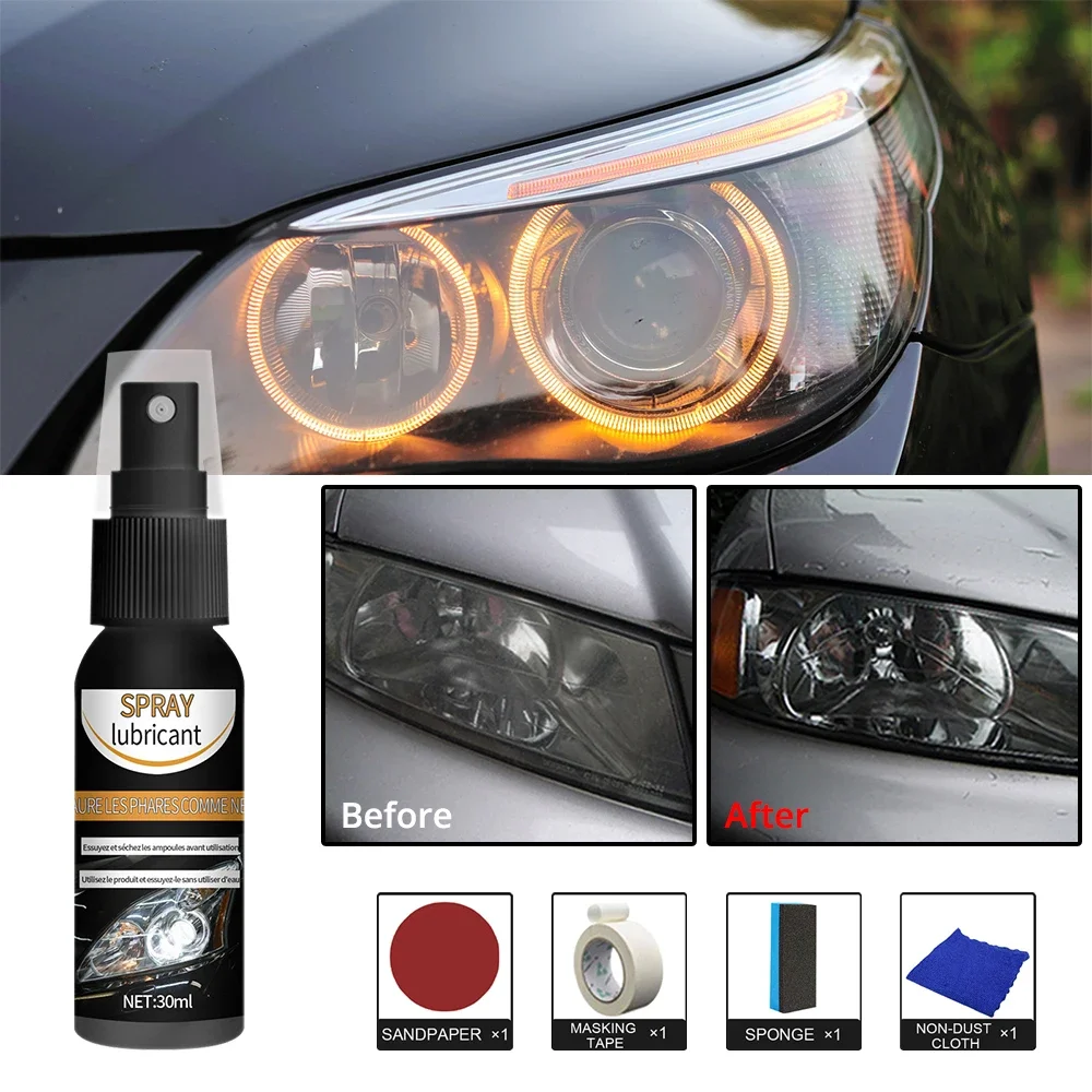 Car Headlight Polishing Agent Scratch Remover Repair Fluid  Maintenance Renewal Polish Clean Liquid Kit Auto Accessorie