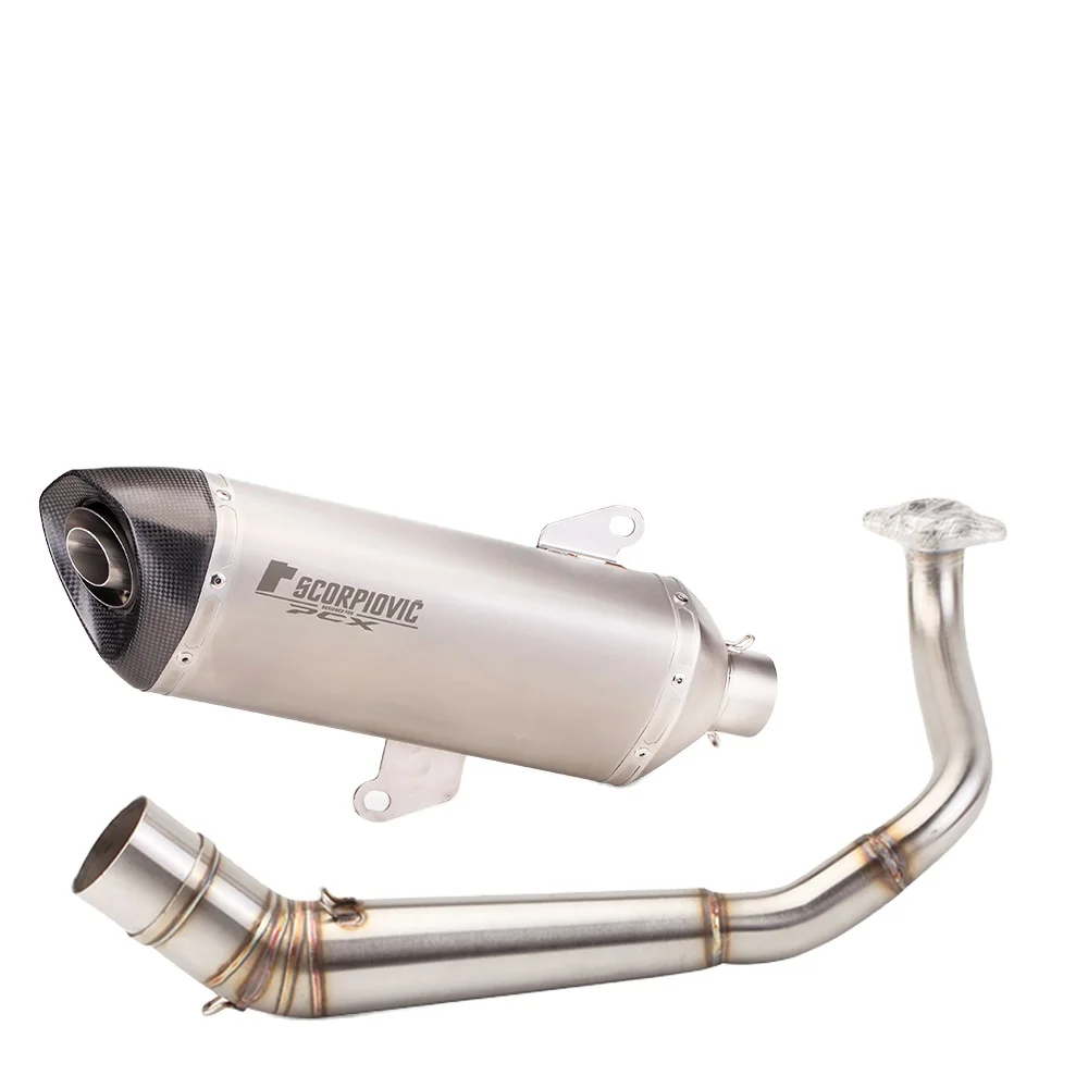 

STLF PCX 125 150 Motorcycle Scooter Exhaust Muffler Full System Middle Pipe Slip-On Escape Fit for PCX125 PCX150 Exhaust18-2020