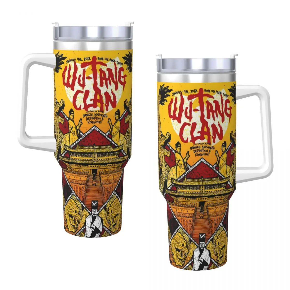 Annees 90 Bee Wu Clan T-tangs Stainless Steel Tumbler Thermal Mug With Straws and Lid Large Car Mugs Cold Drink Water Bottle