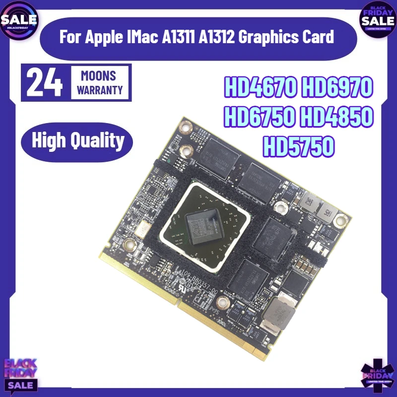 Disassembly Tested ，100% Working Well ，HD4670 HD6970 HD6750 HD4850 HD5750 Video Card for Apple IMac A1311 A1312 Graphics Card
