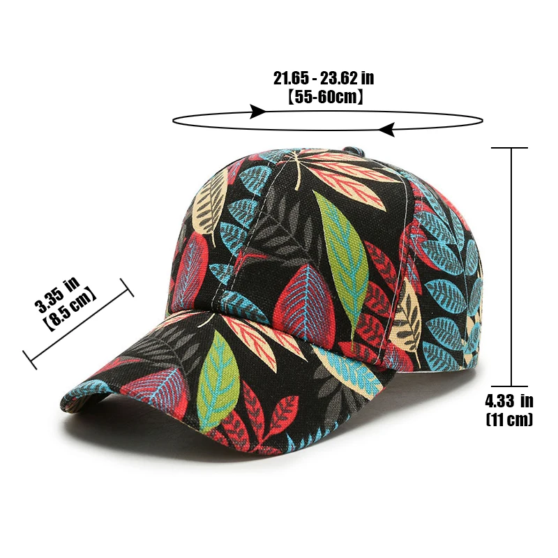 New Spring and Summer Unisex Fashion Korean Style Leaf Pattern Baseball Cap Peaked Caps