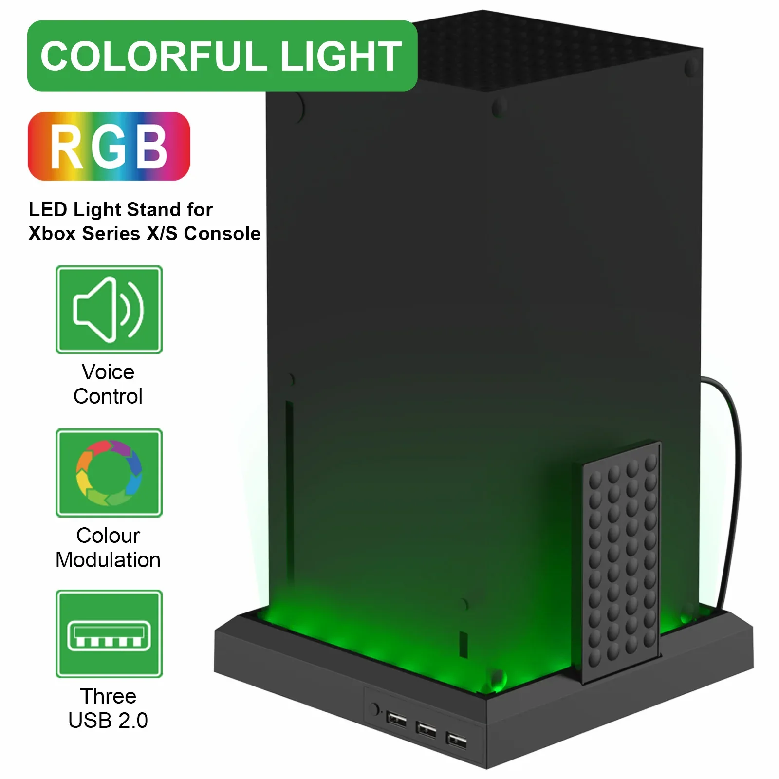 RGB Light Stand Station for Xbox Series X Console With 3 Ports USB Hub Colorful LED Base For Xbox Series S Gaming Accessories