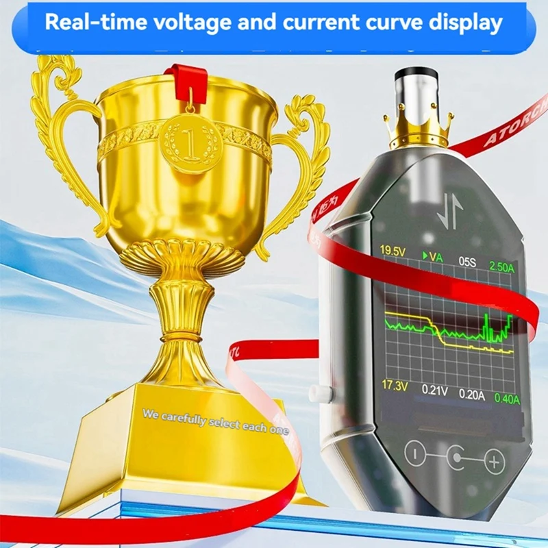 DT550 600W Digital Voltage Current Tester DC5.5x2.5mm Interface Digital Power Meter Power Capacity Meter DC4.5-50V A-ABLL