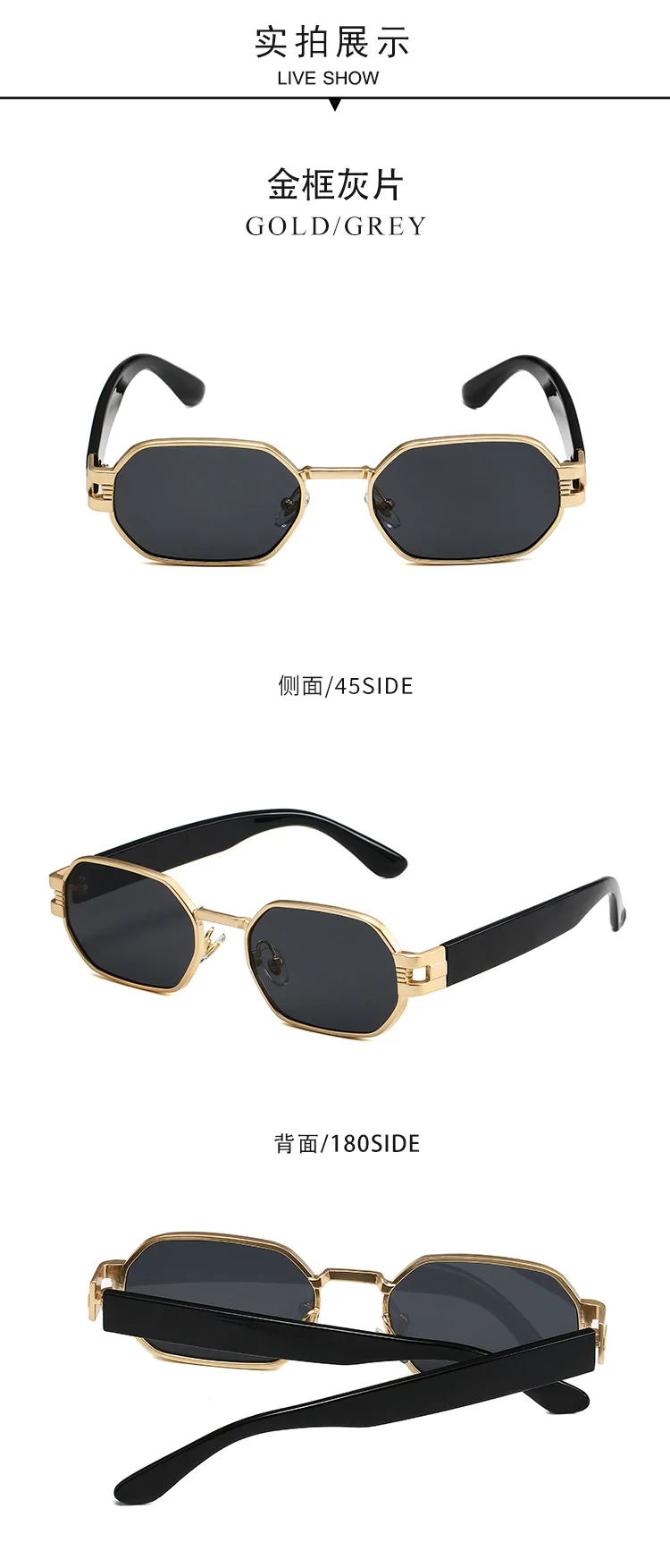Neue Ankunft Vintage Quadrat Sonnenbrille Frauen Männer Rechteck Sonnenbrille Weiblichen Brillen Metall Rahmen Männlich Weiblich Brillen – Detail 5
