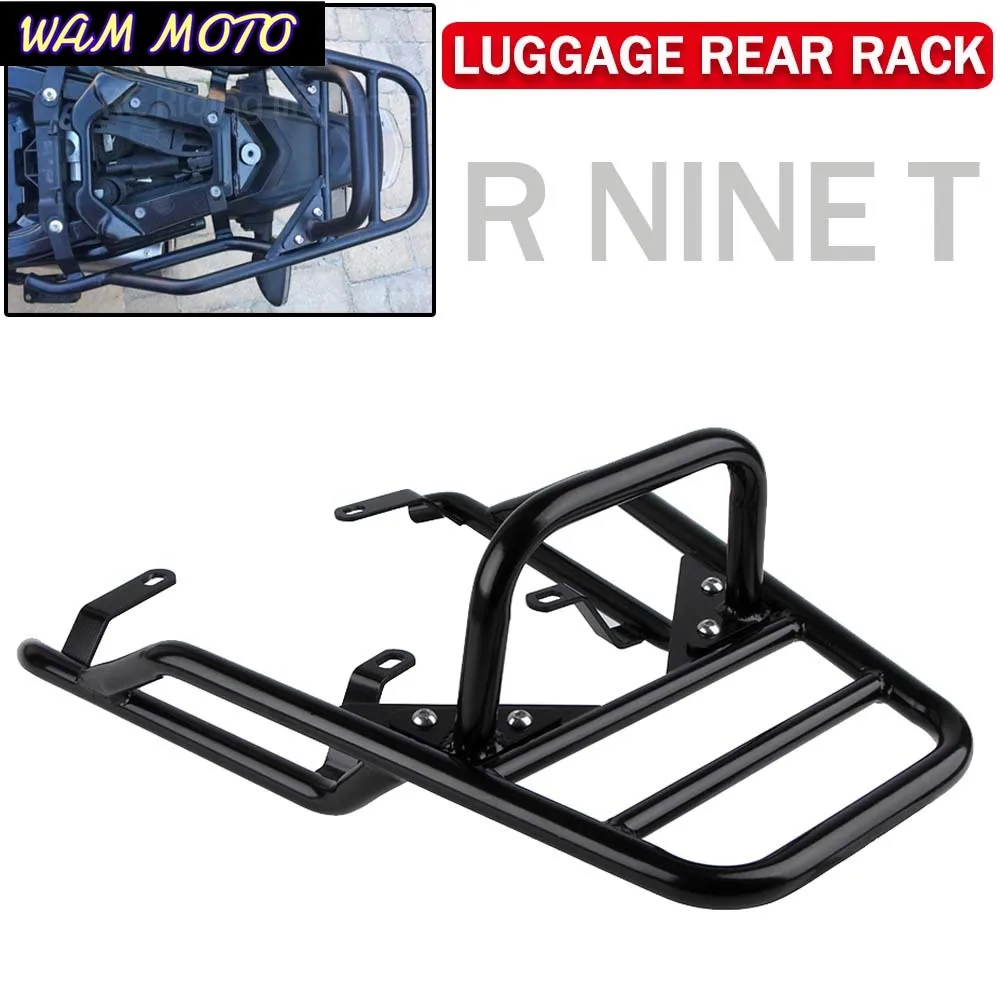 Motorcycle Rear Seat Rack With Handle Grip Luggage Bracket Shelf Support For BMW R Nine T R9T Pure Racer 2014-2023